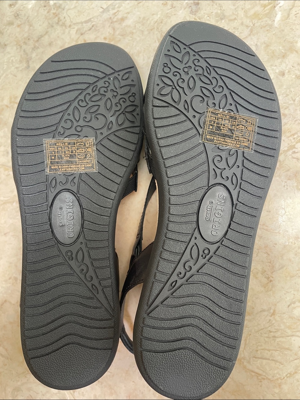 Earth Origins “Nellie” Black Leather Comfort Sandals | Women’s Size 9 - Picture 5 of 10